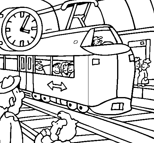 Dibujo de Estación de ferrocarriles para Colorear - Dibujos.net
