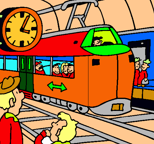 Dibujo de Estación de ferrocarriles pintado por Tren en Dibujos ...