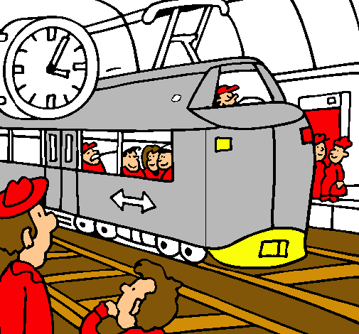 Dibujo de Estación de ferrocarriles pintado por Trenes en Dibujos ...