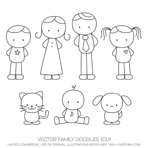 Dibujo Familia | CAMEO PERSONNAGES | Pinterest | Ems, Boas y Dibujo