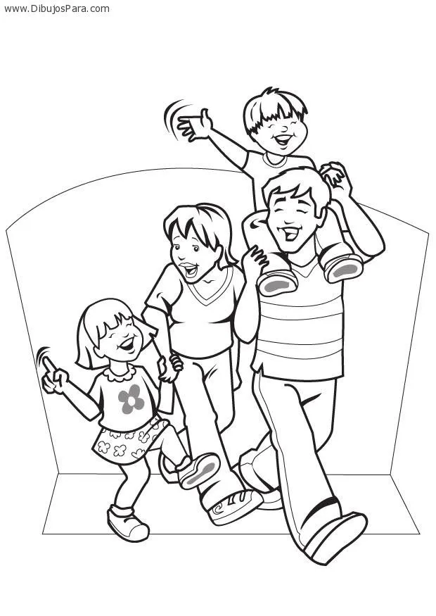 Dibujo de familia caminando | Dibujos de Familias para Pintar ...