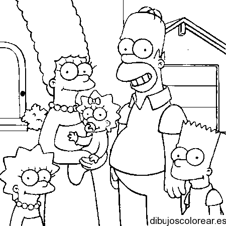 Dibujo de la familia Simpson | Dibujos para Colorear