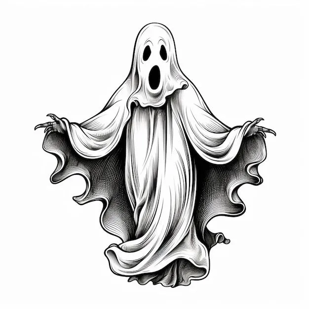 Dibujo de fantasma de halloween para niños | Foto Premium