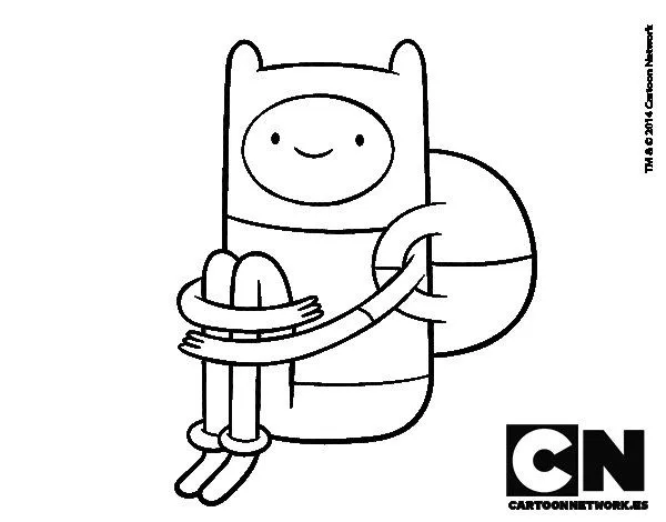 Dibujo de Finn sentado para Colorear - Dibujos.net