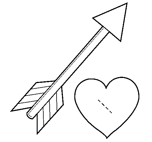 Dibujo de Flecha y corazón para Colorear - Dibujos.net