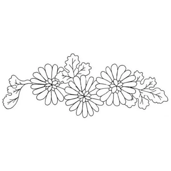 Dibujo de flor calcar bordar para colorear | Para-Colorear.com