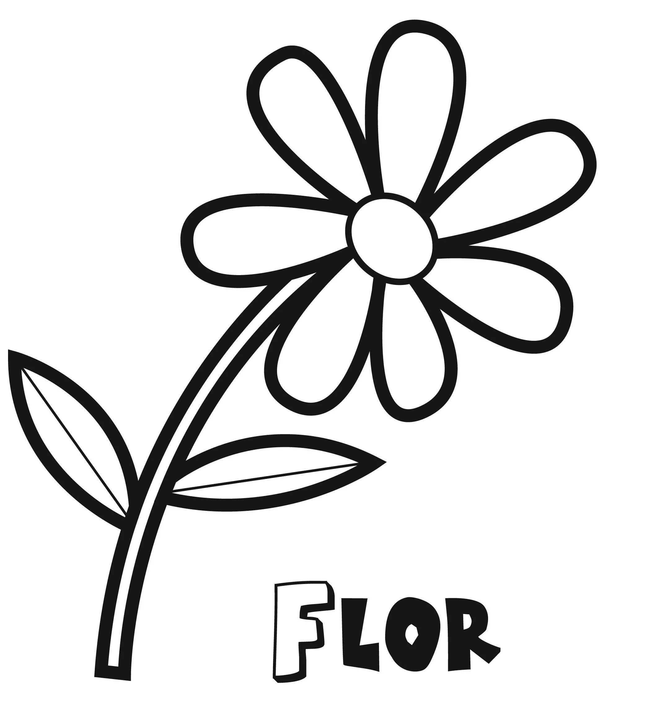 Dibujo de una flor de primavera para colorear