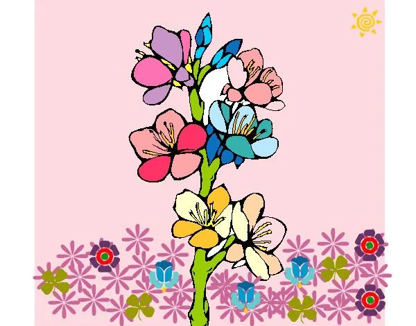 Dibujo de florecillas en primavera pintado por Estefanyta en ...