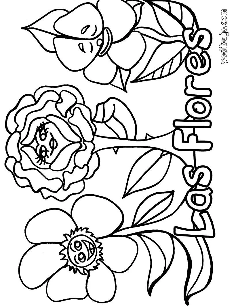 Dibujo de las flores - Dibujos de FLORES para pintar