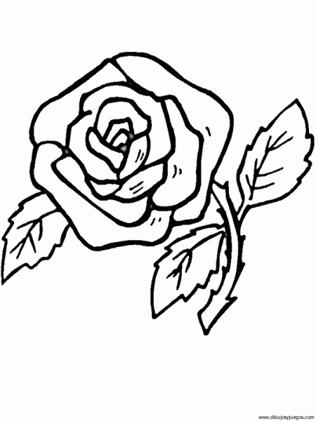 dibujo-flores-rosas-023 | Dibujos y juegos, para pintar y colorear