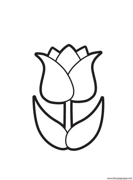 dibujo-flores-tulipanes-000 | Dibujos y juegos, para pintar y colorear