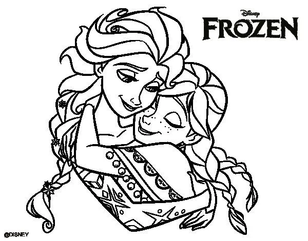 Dibujo de Frozen Elsa y Anna para Colorear - Dibujos.net