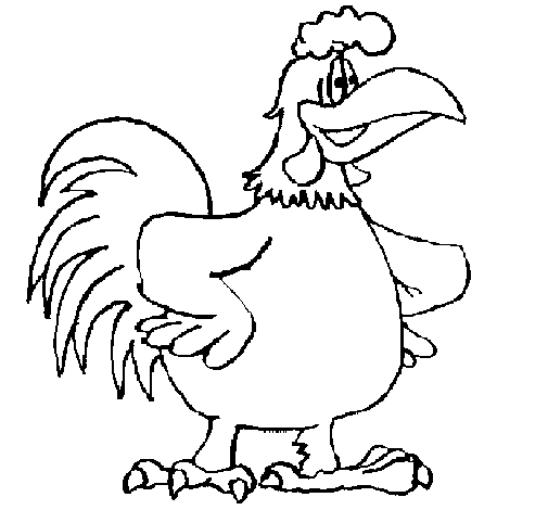 Dibujo de Gallo 1 para Colorear - Dibujos.net