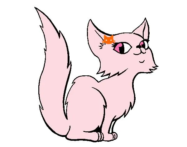 Dibujo de gatita rosa pintado por Holli en Dibujos.net el día 25 ...