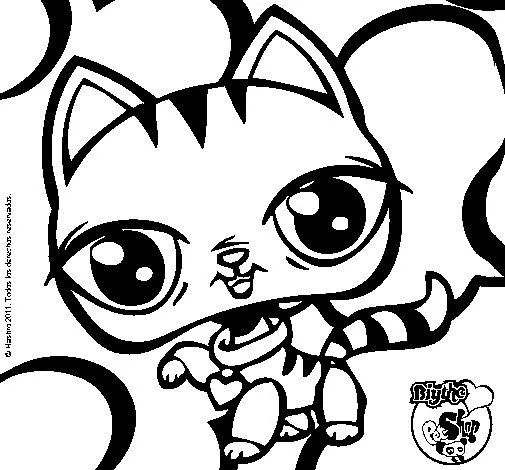 Dibujo de Gatito Littlest Pet Shop para Colorear - Dibujos.net