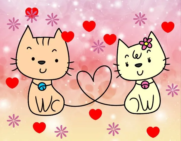 Dibujo de gatitoos enamoradoss... pintado por Yoiris en Dibujos ...