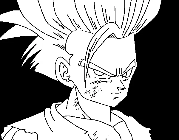 Dragon Ball Z para colorear fáciles goten - Imagui