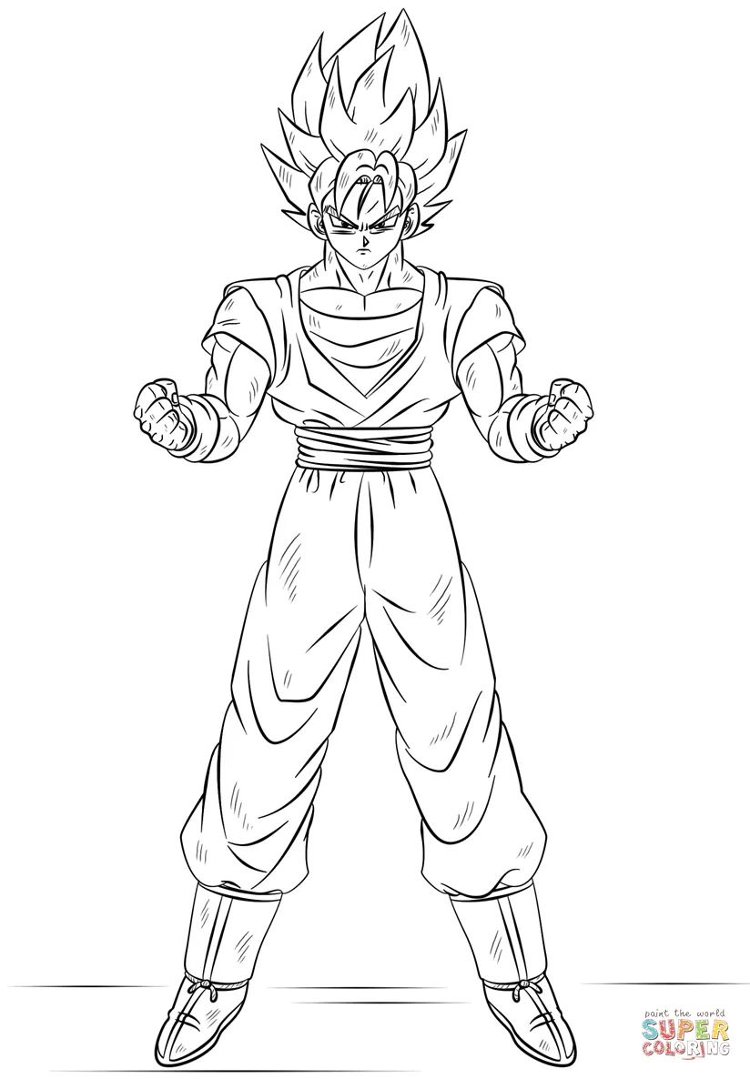 Dibujo de Goku Super Saiyan para colorear | Dibujos para colorear ...