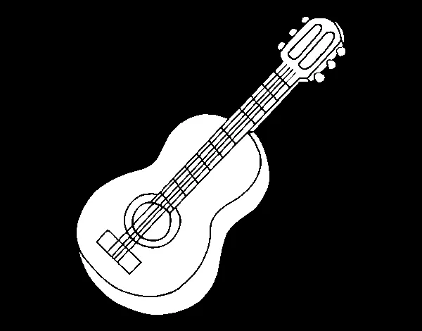 Dibujo de Guitarra clásica para Colorear - Dibujos.net