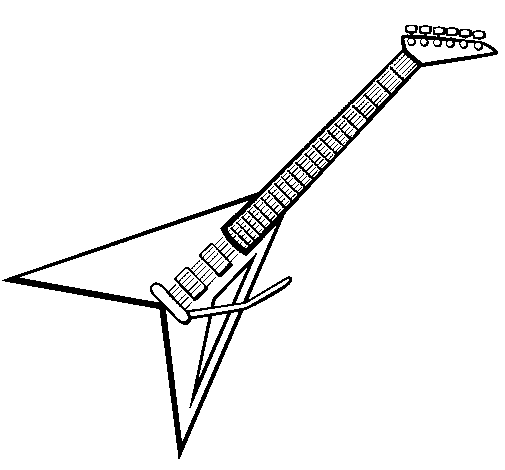 Dibujo de Guitarra eléctrica II para Colorear - Dibujos.net