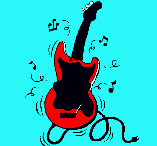 Dibujo de Guitarra eléctrica pintado por Rock en Dibujos.net el ...