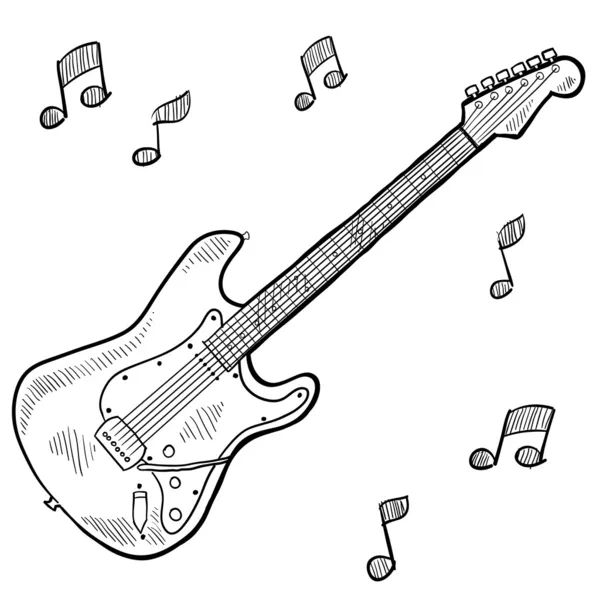 Dibujo de guitarra eléctrica — Vector stock © lhfgraphics #14136049