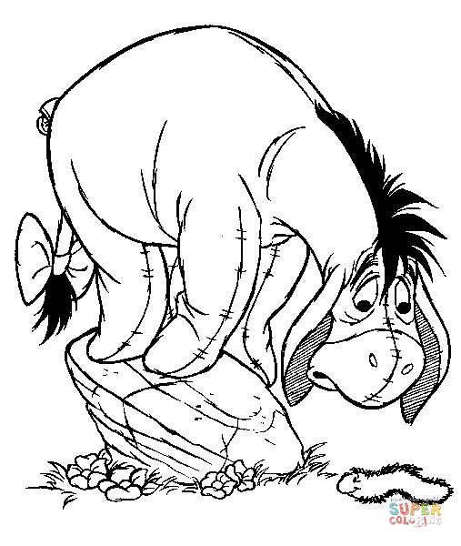 Dibujo de Un gusano asusta a Eeyore para colorear | Dibujos para ...