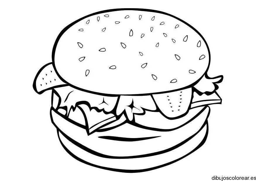 Dibujo de una hamburguesa | Dibujos para Colorear