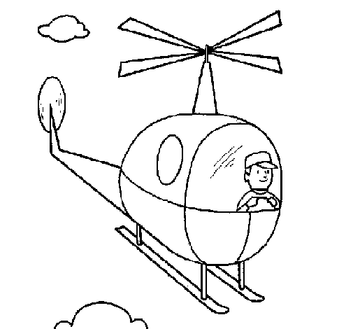 Dibujo de Helicóptero para Colorear - Dibujos.net