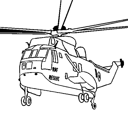 Dibujo de Helicóptero al rescate para Colorear - Dibujos.net