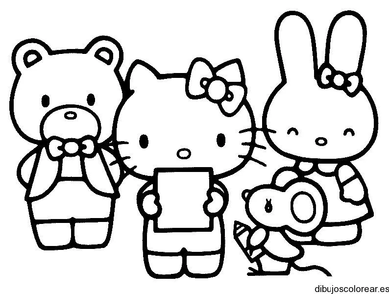 Dibujo de Hello Kitty en el coro | Dibujos para Colorear Dibujo de Hello Kitty en el coro | Dibujos para Colorear