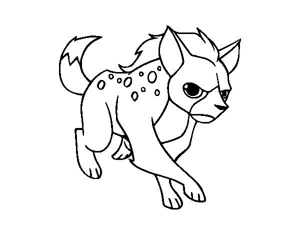 Dibujo de Una hiena para Colorear - Dibujos.net