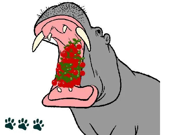 Dibujo de Hipopótamo con la boca abierta pintado por Dikson en ...