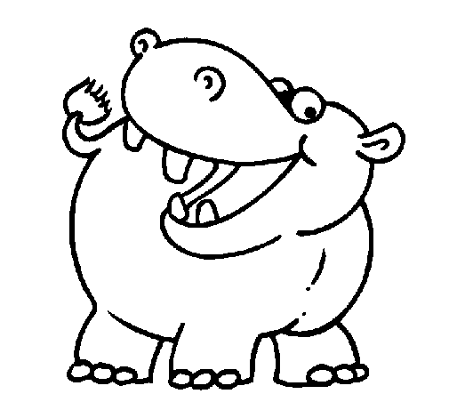 Dibujo de Hipopótamo para Colorear - Dibujos.net
