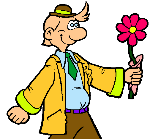Dibujo de Hombre contento con una flor pintado por Lalala en ...