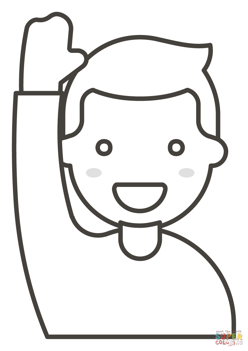 Dibujo de hombre levantando la mano para colorear | Dibujos para colorear  imprimir gratis