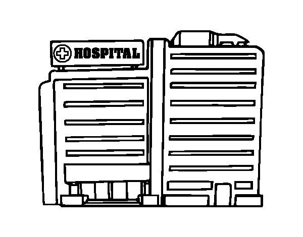 Dibujo de Hospital para Colorear - Dibujos.net
