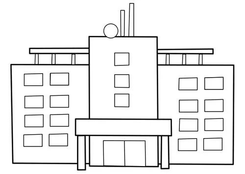 Dibujo de un hospital - Imagui