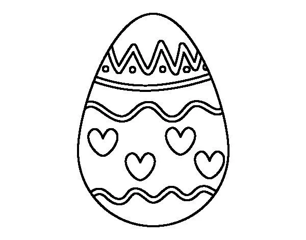 Dibujo de Huevo con corazones para Colorear - Dibujos.net