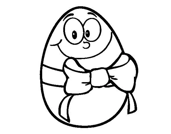 Dibujo de Huevo de pascua con lazo para Colorear - Dibujos.net