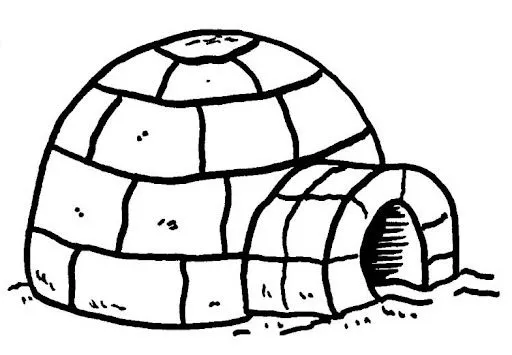 Dibujo de un iglú para colorear - Imagui