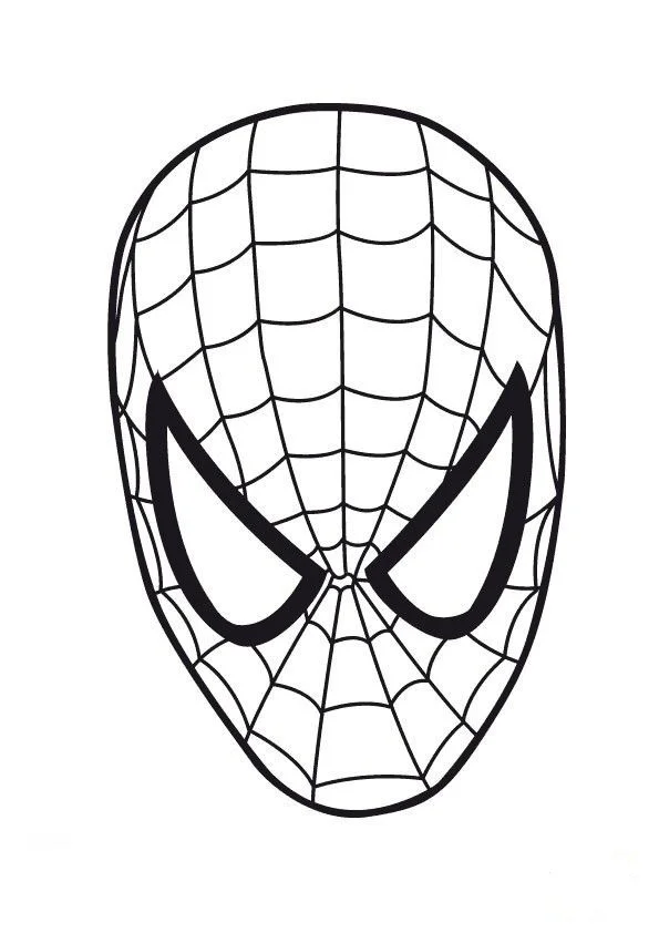 Dibujo para imprimir y colorear de Careta de Spiderman