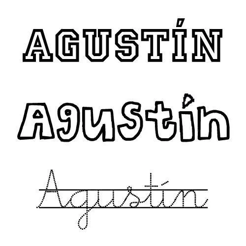 Dibujo para imprimir del nombre Agustín - Nombres del santo de ...