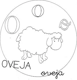 Dibujo infantil para colorear de la letra O