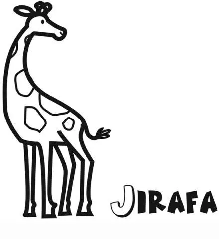Dibujo infantil de jirafa para colorear. Dibujos de animales para ...