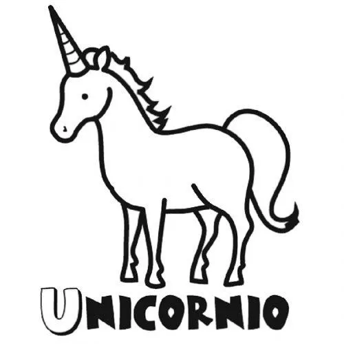 Dibujo infantil de unicornio para pintar - Dibujos para colorear ...