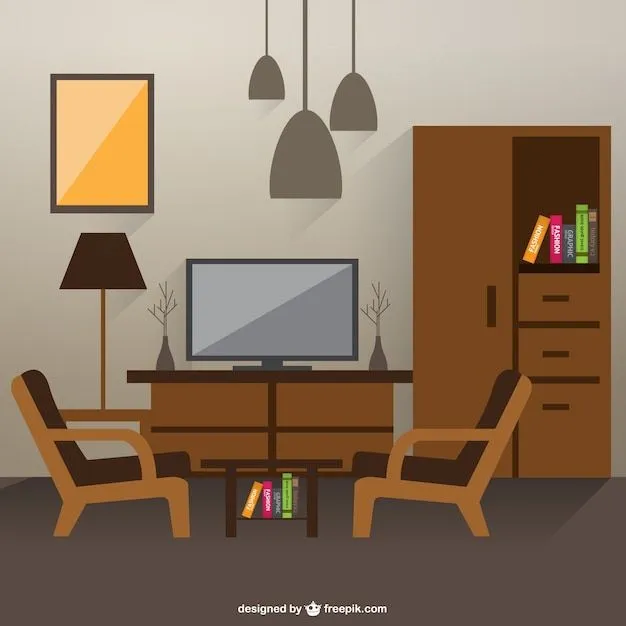 Dibujo de interior de sala de estar | Descargar Vectores gratis