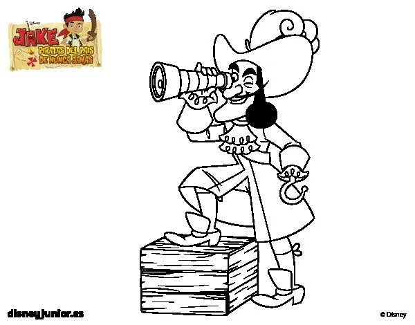 Dibujo de Jake y los piratas de nunca jamás - Garfio para Colorear ...
