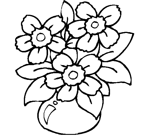 Flores en floreros para colorear - Imagui