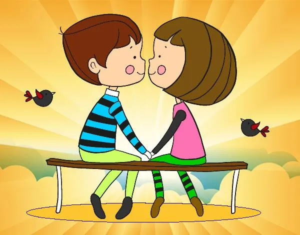 Dibujo de Jóvenes enamorados pintado por Elenith en Dibujos.net el ...
